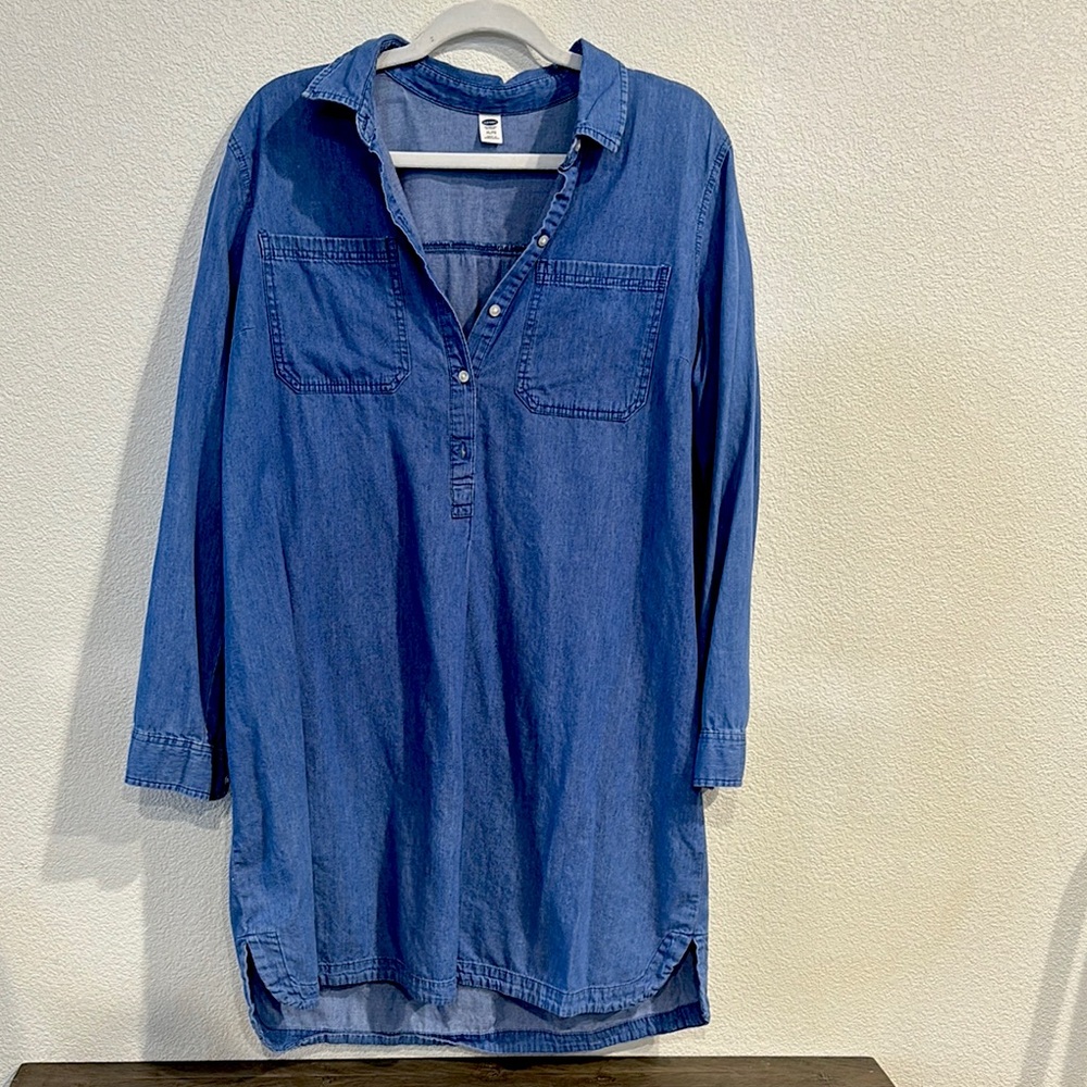 Old Navy Classic Blue Shirt Dress